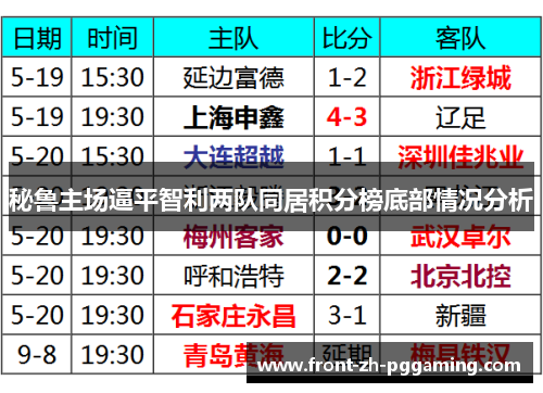 秘鲁主场逼平智利两队同居积分榜底部情况分析 秘鲁主场逼平智利两队同居积分榜底部情况分析